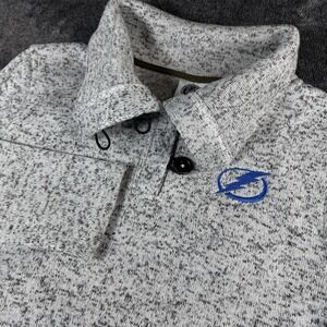 NHL Tamp Bay Lightning Women's Large 12/14 Mock Neck Gray Sweater‎ Hand Warmer
